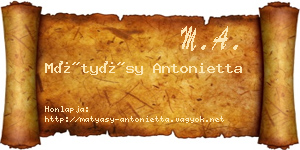 Mátyásy Antonietta névjegykártya